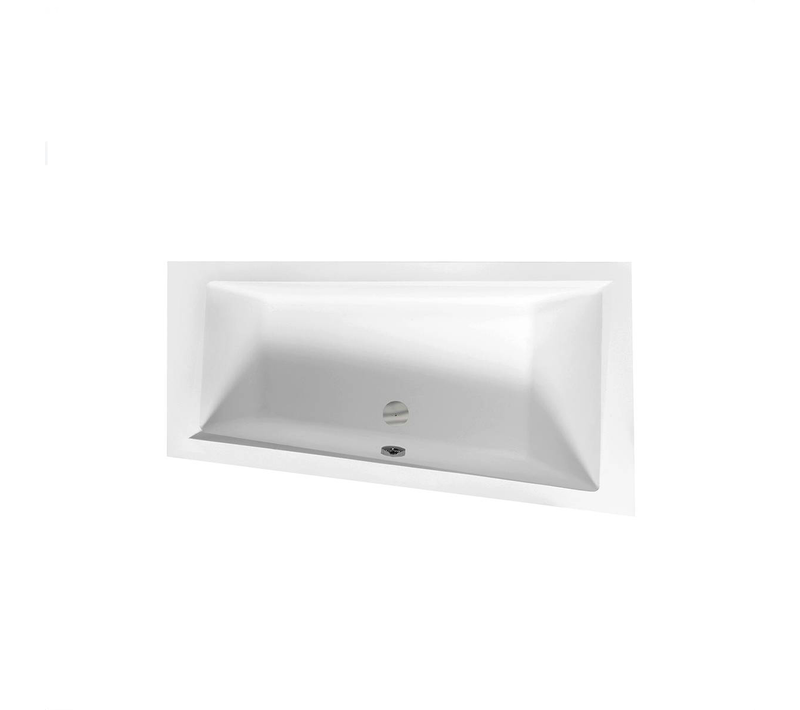 Baignoire Asymétrique - 150 X 85 Cm - Gauche - Avec Habillage - Pieds - Vidage Chrome - Intima Slim