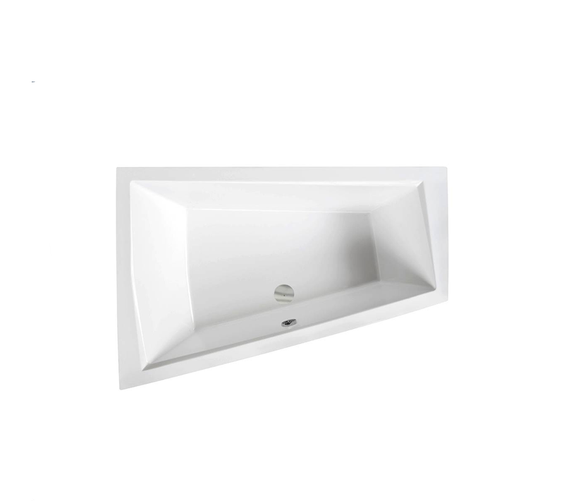 Baignoire asymétrique - 180 x 125 cm - droite - sans habillage - pieds - vidage Chrome - INTIMA DUO