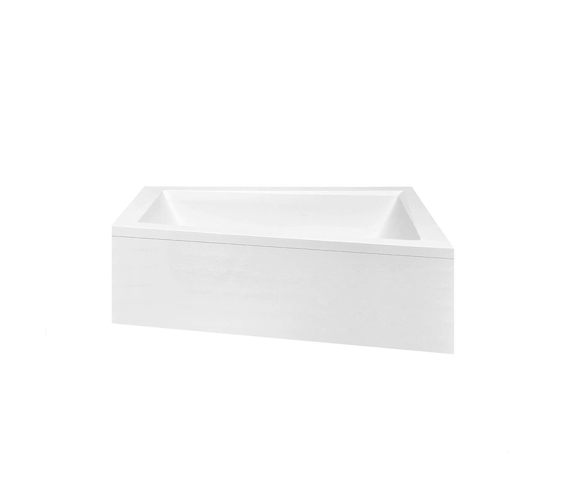Baignoire asymétrique - 160 x 90 cm - droite - sans habillage - pieds - vidage Chrome - INTIMA