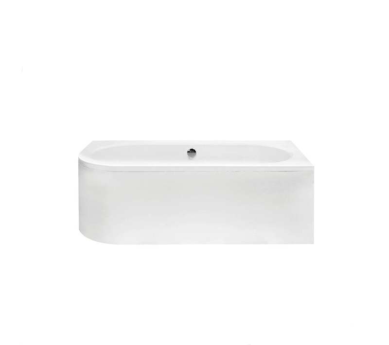 Baignoire asymétrique - 160 x 75 cm - gauche - sans habillage - pieds - vidage Chrome - AVITA