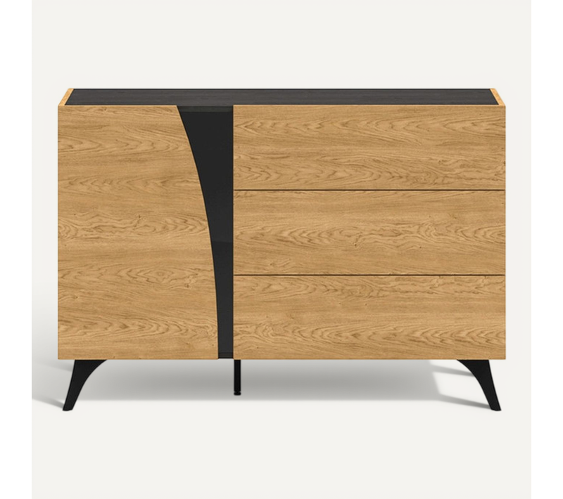Buffet 3 Tiroirs Et 1 Porte - H.82 X L.170 X P.40 Cm - Toscane - Bois