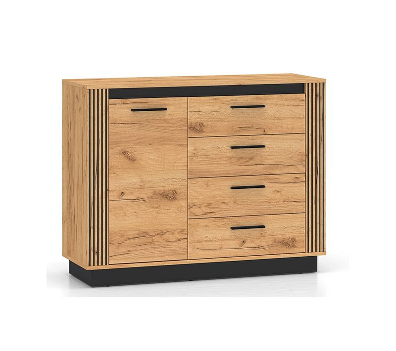 Buffet 4 Tiroirs Et 1 Porte - H.90 X L.40 X L.115 Cm - Ury - Bois