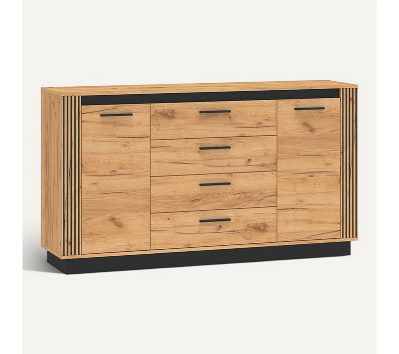 Buffet 4 Tiroirs Et 2 Portes - H.90 X L.40 X L.160 Cm - Ury - Bois