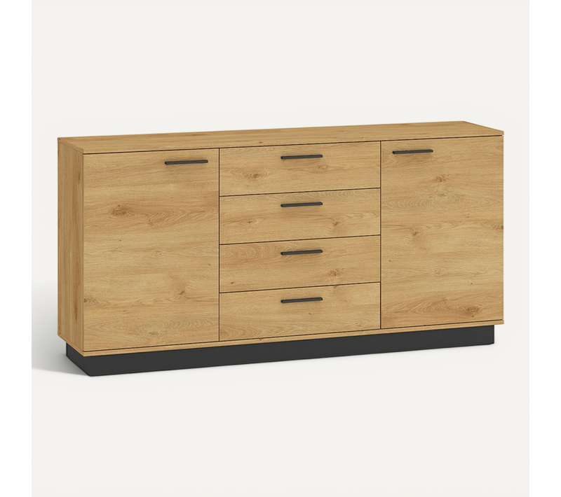 Buffet Avec 4 Tiroirs Et 2 Portes - H.86 X L.40 X L.170 Cm - Modest - Bois