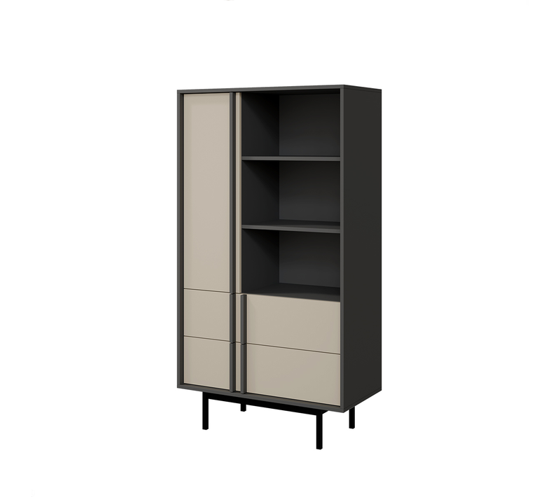 Bibliothèque - L.83 X H.155 X P.43 - Adsy - Beige