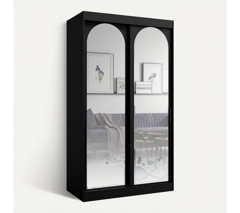 Armoire De Séjour En Bois Noir H. 215 X L. 120 X P. 65 Cm