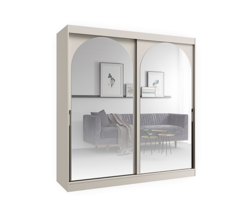 Armoire De Séjour En Bois Beige H. 215 X L. 200 X P. 65 Cm