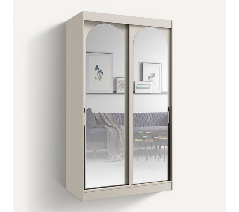Armoire De Séjour En Bois Beige H. 215 X L. 120 X P. 65 Cm