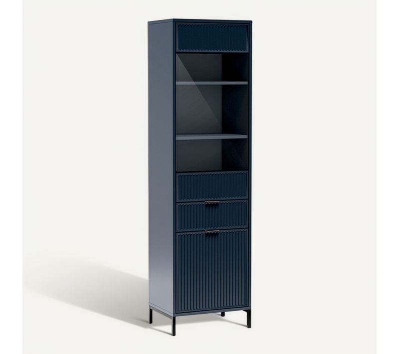 Vitrine - L.54 X H.196 X P.40 Cm - Indigo - Denia