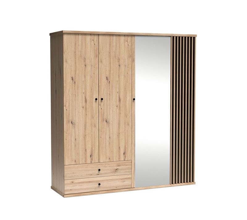 Grande Armoire Avec Miroir - L.200 X H.213 X P.60 Cm - Kavi