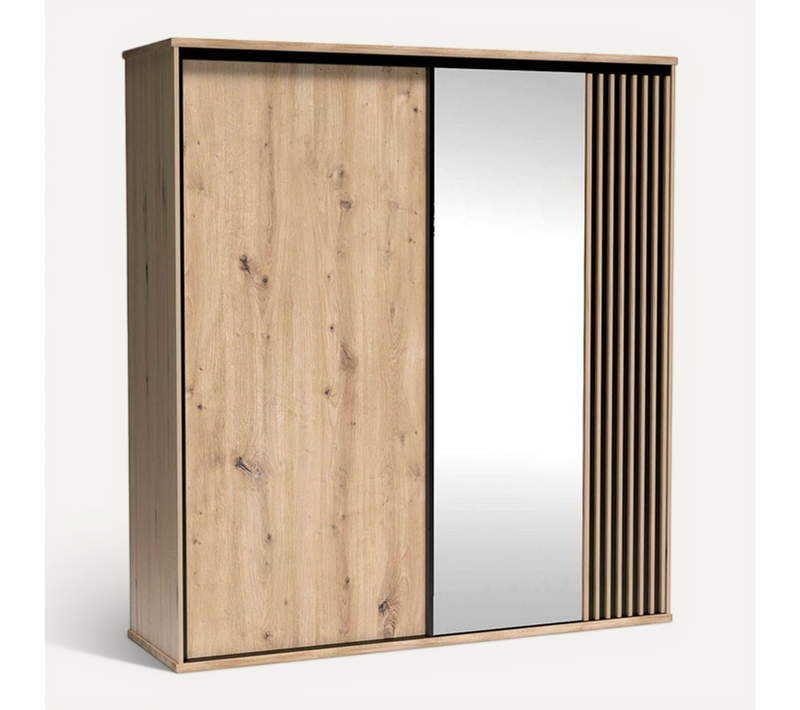 Grande Armoire Avec Miroir - L.199 X H.216 X P.60 Cm - Kavi