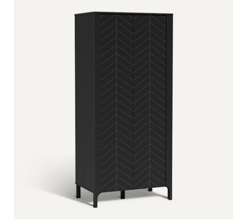 Armoire - L.90 X H.197 X P.55 Cm - Amari - Noir