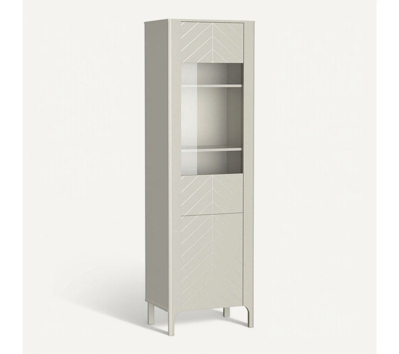 Armoire Vitrine - L.60 X H.197 X P.41 Cm - Amari - Cachemire