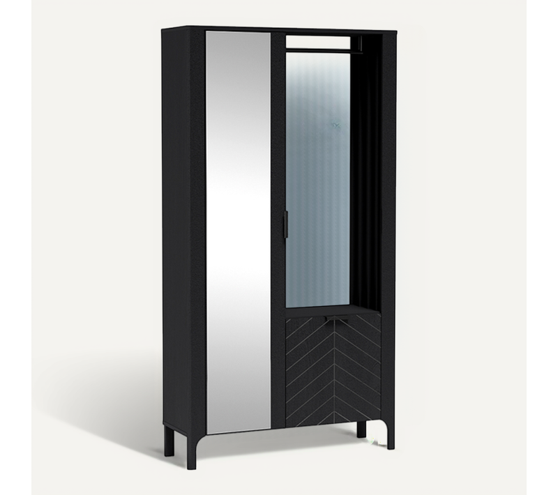 Armoire Dressing - L.105 X H.197 X P.33 Cm - Amari - Noir