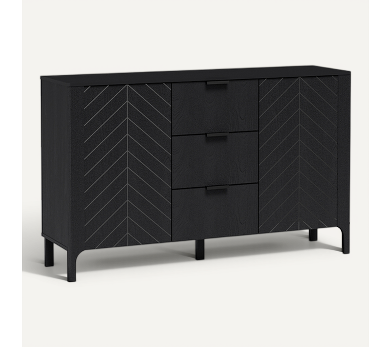 Buffet - L.153 X H.95 X P.41 Cm - Amari - Noir