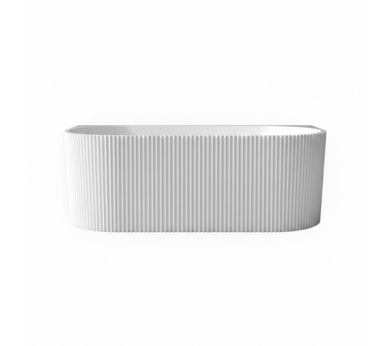 Baignoire Îlot Avec Vidage – 160 X 75 Cm – Blanc Brillant Rainuré – Bella