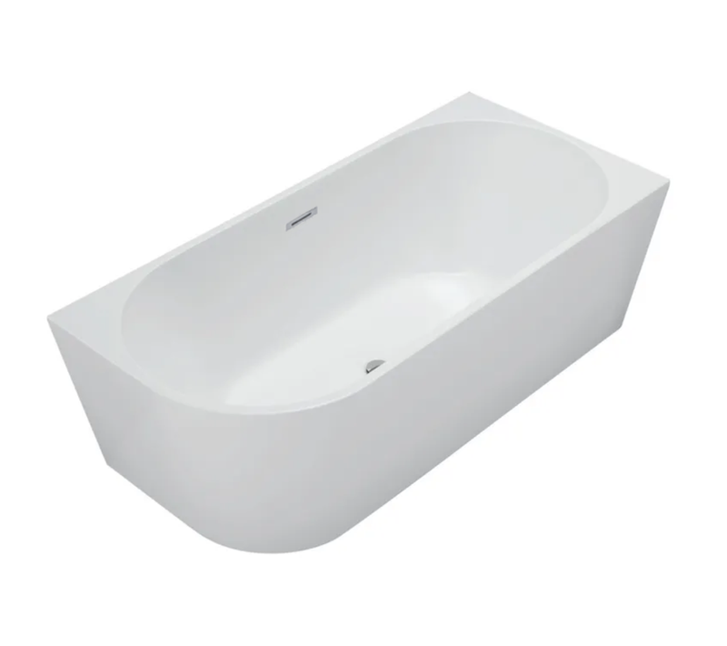 Baignoire D’angle Droite Avec Vidage – 160 X 75 Cm – Blanc Brillant – Luxa