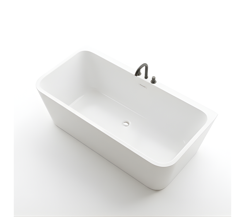 Baignoire Îlot Avec Vidage – 160 X 75 Cm – Blanc Brillant – Mirabelle
