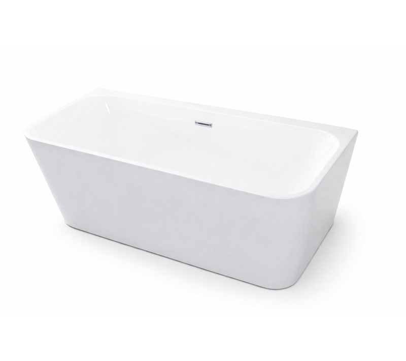 Baignoire Îlot Avec Vidage – 170 X 75 Cm – Blanc Brillant – Mirabelle