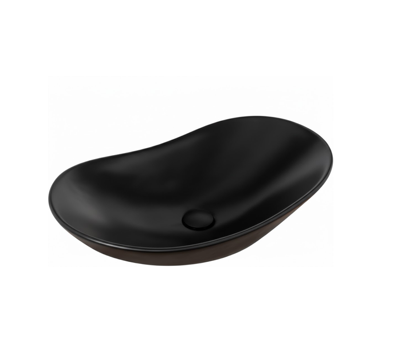 Vasque à Poser Ovale – 60 X 36 Cm – Noir Mat – Kyra