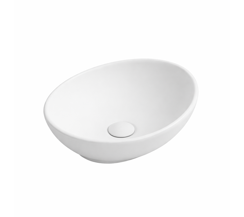 Vasque à Poser Ovale – 40 X 33 Cm – Blanc Mat – Vera