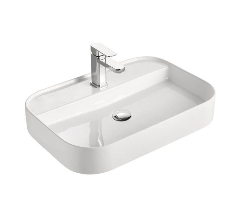 Vasque à Poser Rectangulaire – 65 X 45 Cm – Blanc – Kaia