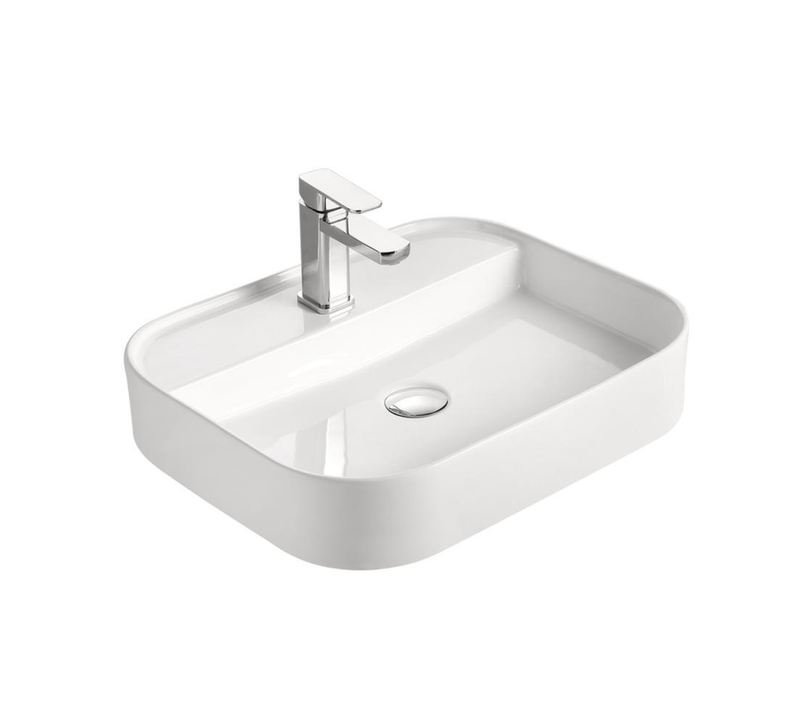 Vasque à Poser Rectangulaire – 55 X 45 Cm – Blanc – Kaia