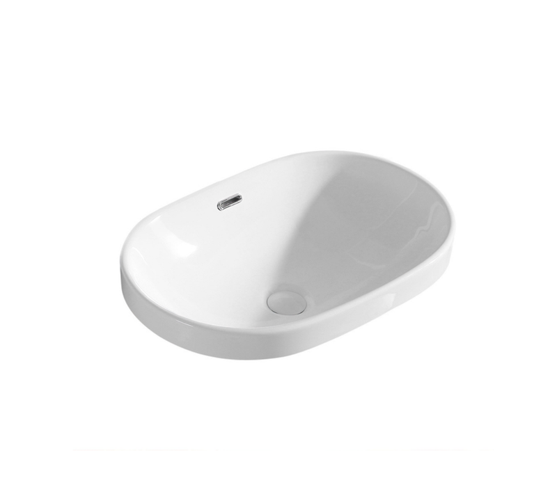 Vasque à Poser Ovale – 60 X 40 Cm – Blanc Brillant – Vela Confort