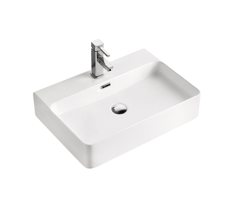 Vasque à Poser Rectangulaire – 52 X 42 Cm – Blanc Brillant – Sera