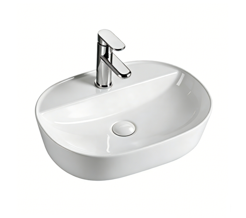 Vasque à Poser Ovale – 50 X 38 Cm – Blanc Brillant – Noxa
