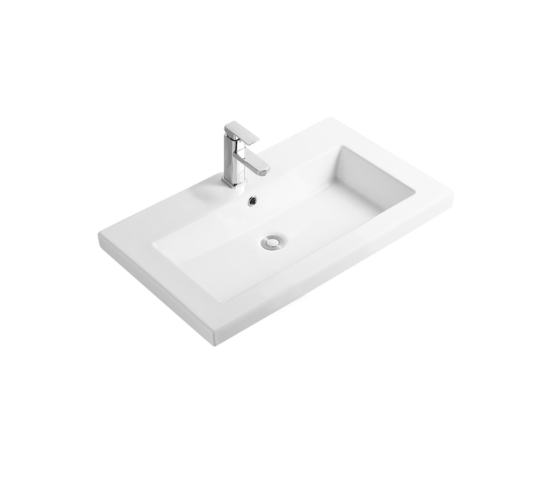 Vasque à Encastrer Rectangulaire - 80 X 46 Cm - Blanc Brillant - Livo