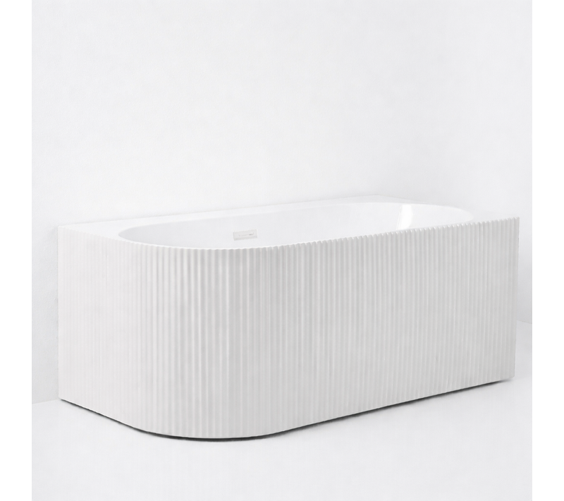 Baignoire D'angle Droite - 160 X 75 Cm - Blanc Brillant Rainure Avec Bonde Blanche - Perle