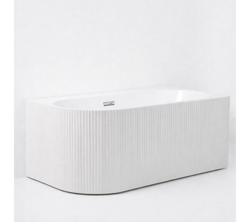Baignoire D'angle Droite - 170 X 75 Cm - Blanc Brillant Rainure Avec Bonde Chrome - Perle