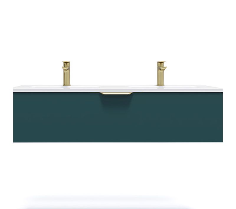 Meuble De Salle De Bain Double Vasque 120cm 1 Tiroir Bleu - Venice