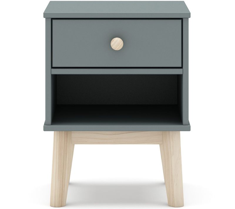 Table De Chevet Enfant 1 Tiroir En Bois Vert Kaki - Elise