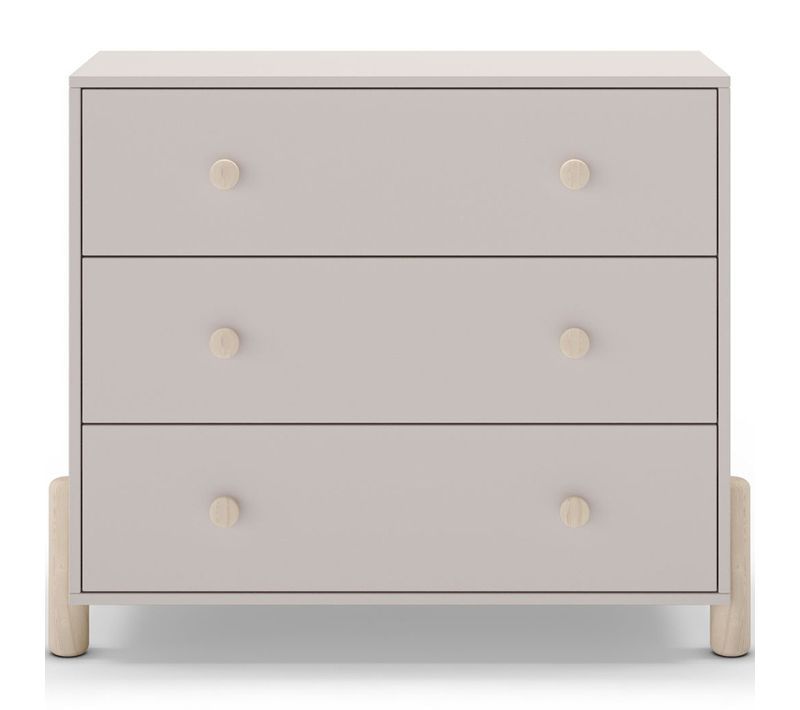Commode Enfant 3 Tiroirs En Bois Beige 90 Cm - Bastien