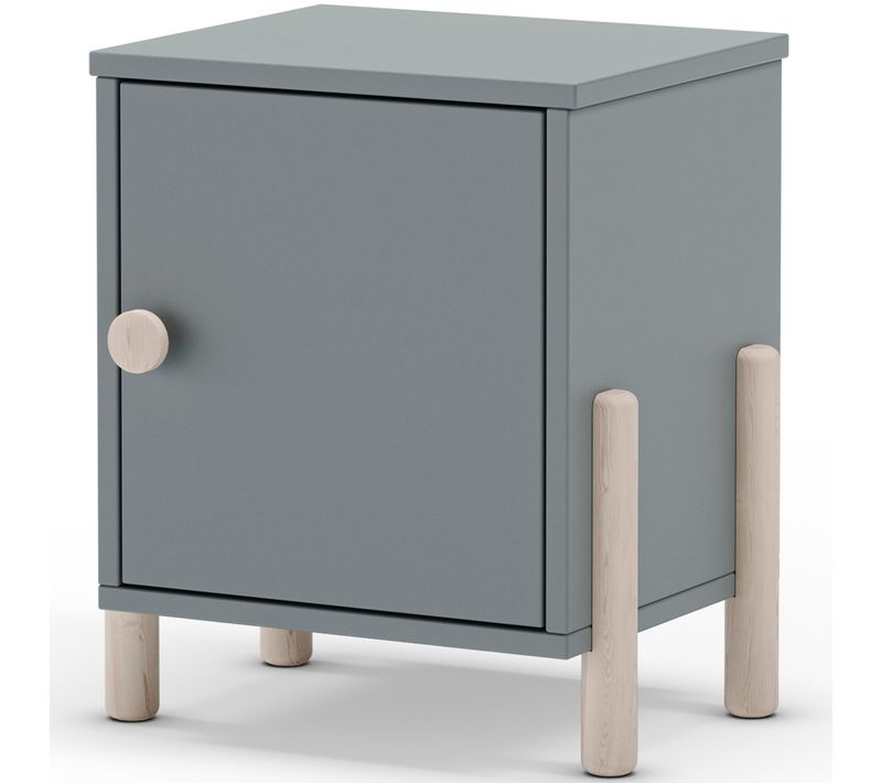 Table De Chevet Enfant 1 Porte En Bois Vert Kaki - Bastien