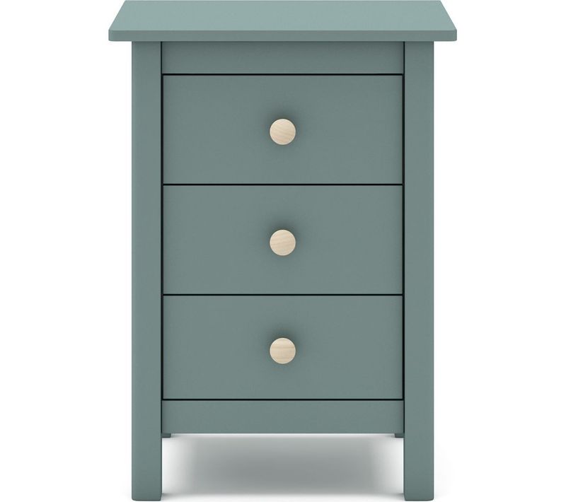 Table De Chevet Enfant 3 Tiroirs En Bois Massif Vert Pétrole - Melvin