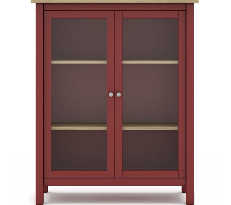 Vaisselier 2 Portes En Bois Massif Rouge 110 Cm - Macha