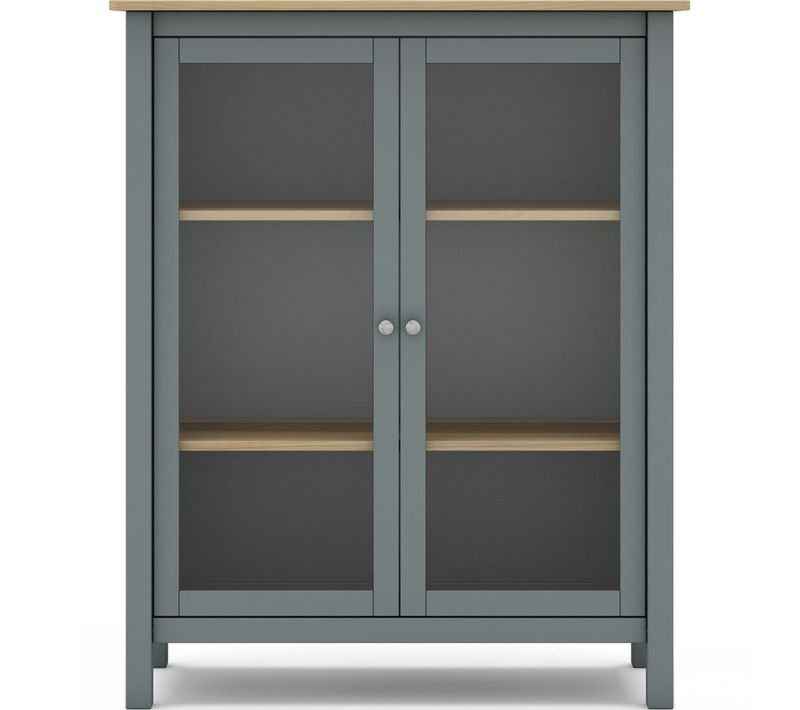 Vaisselier 2 Portes En Bois Massif Vert Kaki 110 Cm - Macha