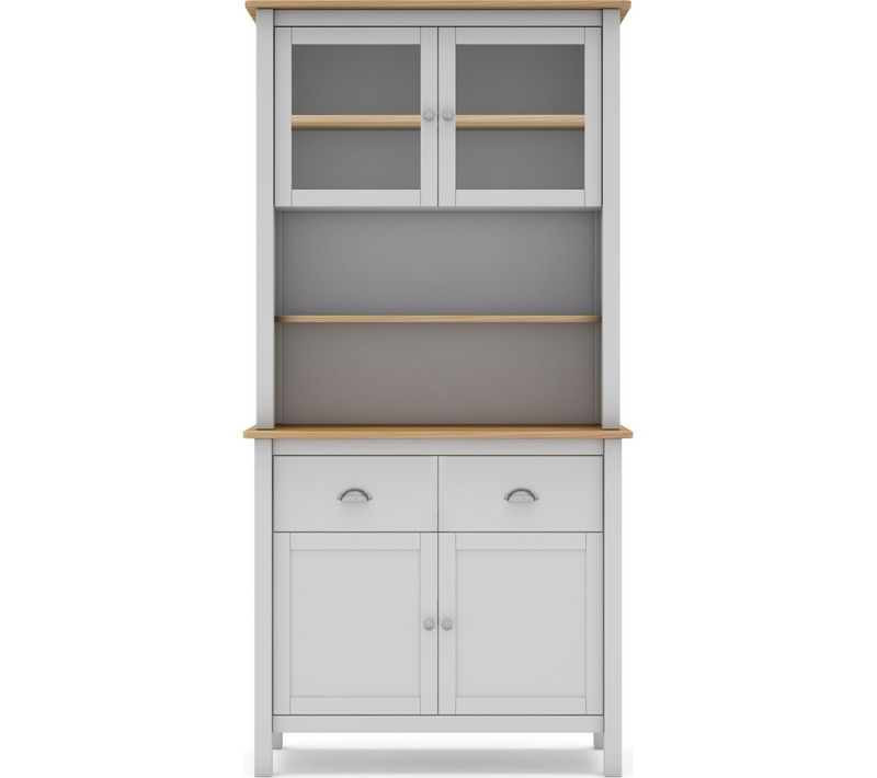 Vaisselier 4 Portes 2 Tiroirs En Bois Massif Blanc 90 Cm - Macha