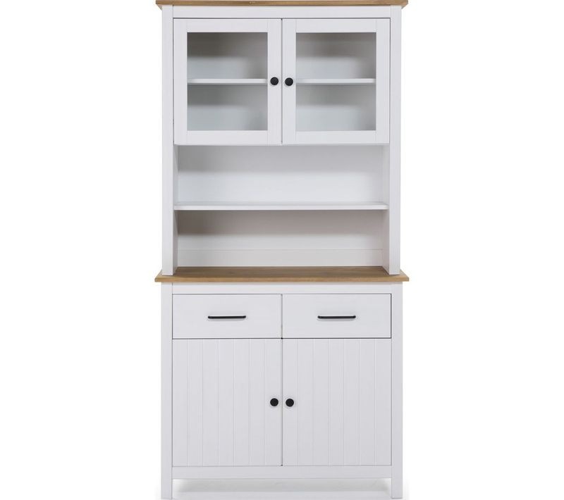 Vaisselier 4 Portes 2 Tiroirs En Bois Massif Blanc - Ida