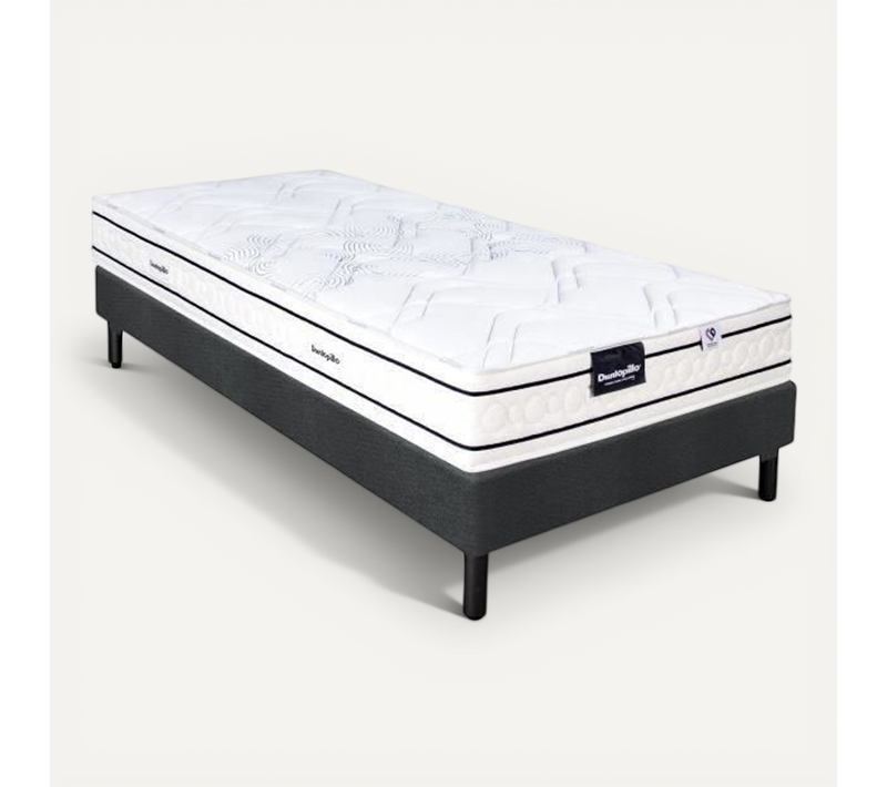Romarin Ensemble 90 X 200 - Matelas + Sommier Foncé - Ep 20 Cm - Ressorts Ensachés