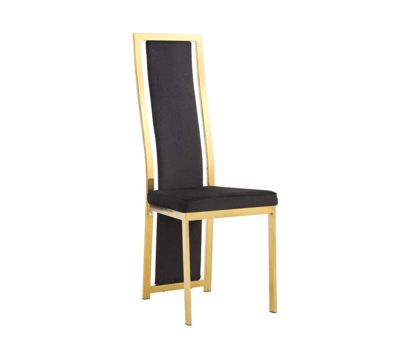 Lot De 6 Chaises Dana Simili Cuir Contour Gold