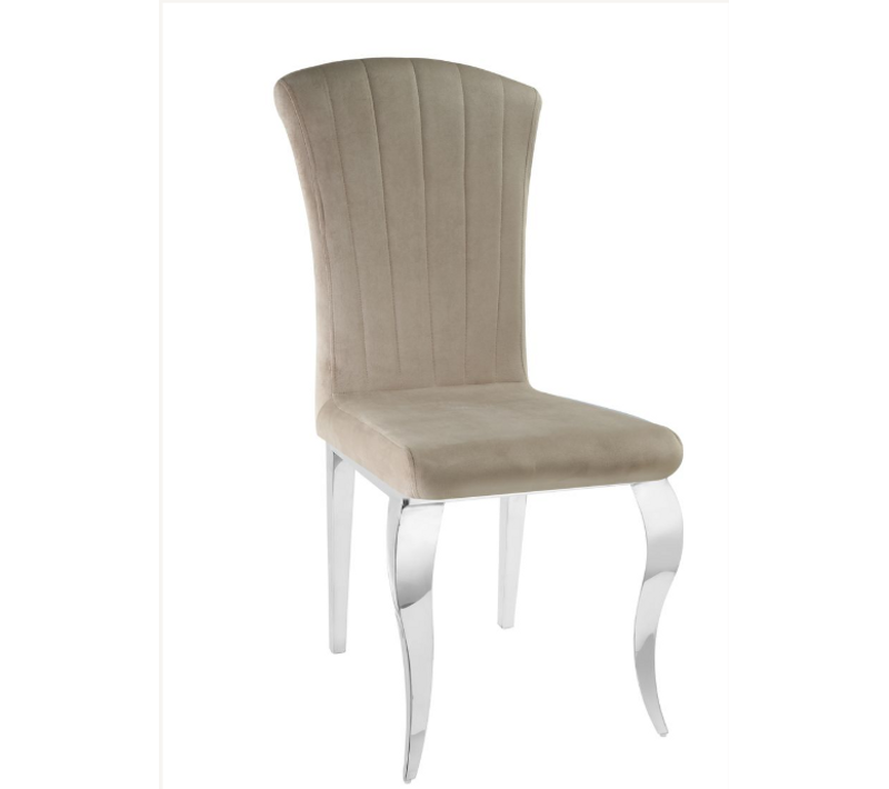 Lot De 6 Chaises Baroque Louis Chrome Velours Moka