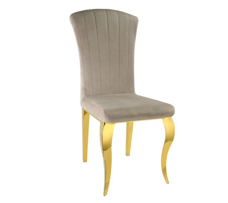 Lot De 6 Chaises Baroque Louis Gold Velours Moka