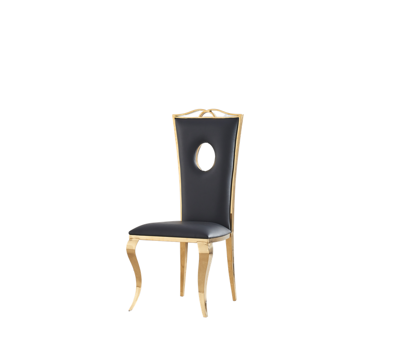 Lot De 4 Chaises Baroque Royal Gold Simili Noir