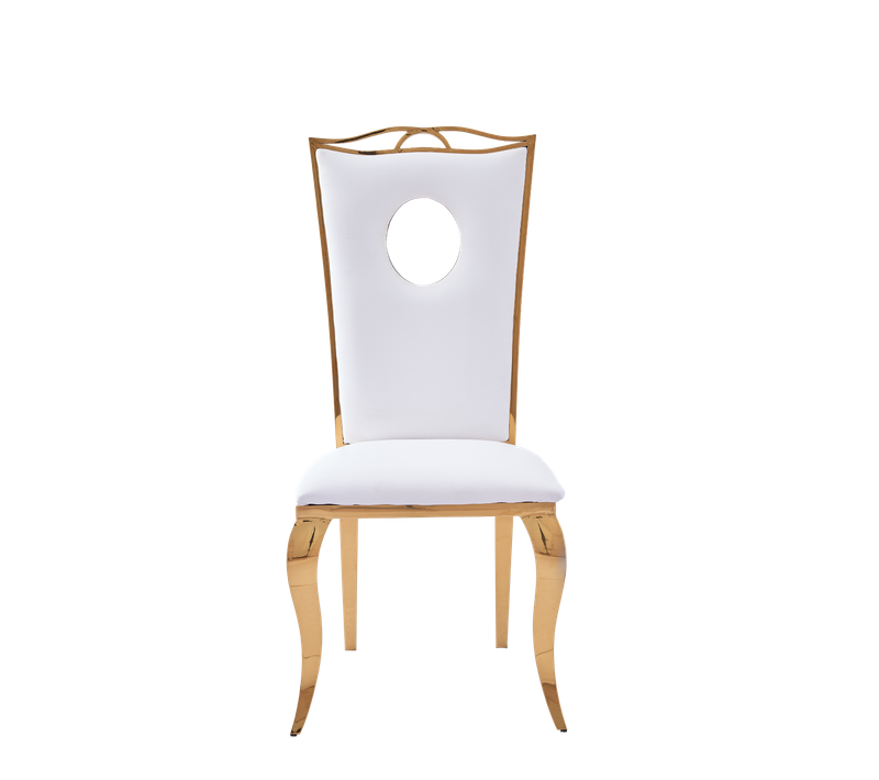 Lot De 4 Chaises Baroque Royal Gold Simili Blanc