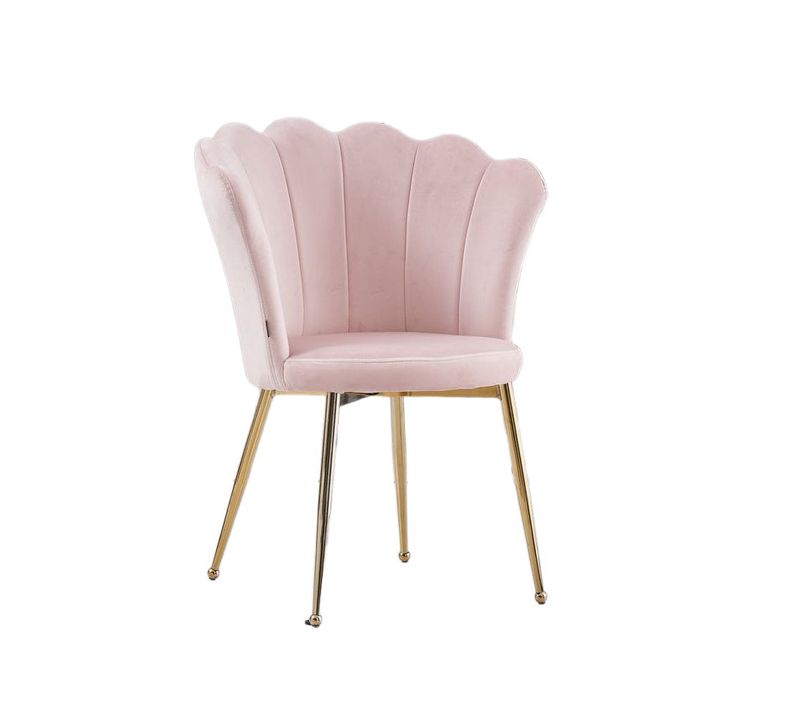 Lot De 2 Chaises Nymphea Pieds Gold Assise Velours Rose