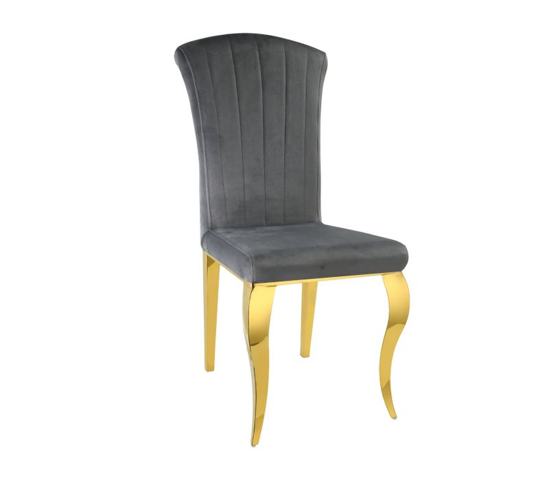 Lot De 6 Chaises Baroque Louis Gold Velours Anthracite